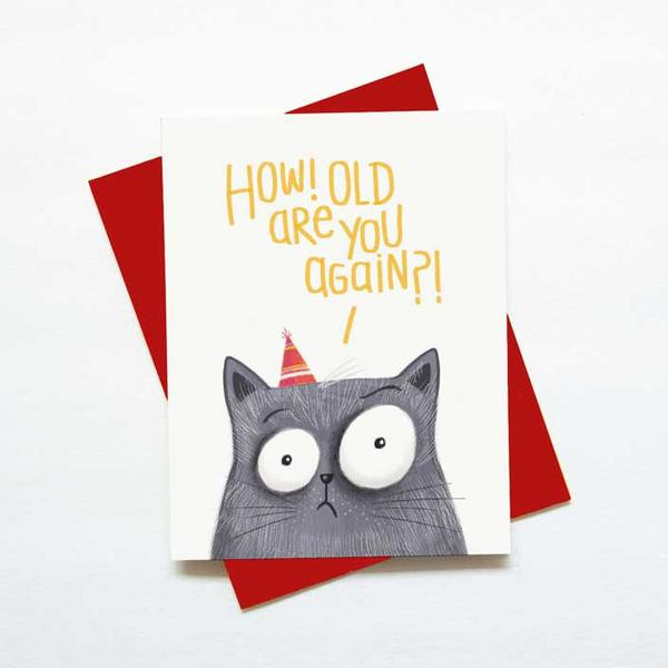 Best ideas about Funny Cat Birthday Cards
. Save or Pin Funny cat birthday card how old are you again – Green Now.