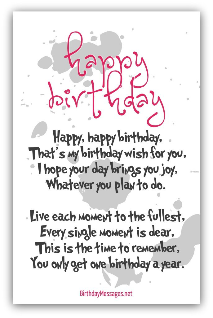 Best ideas about Funny Happy Birthday Poem
. Save or Pin Happy Birthday Poems Happy Birthday Messages Now.