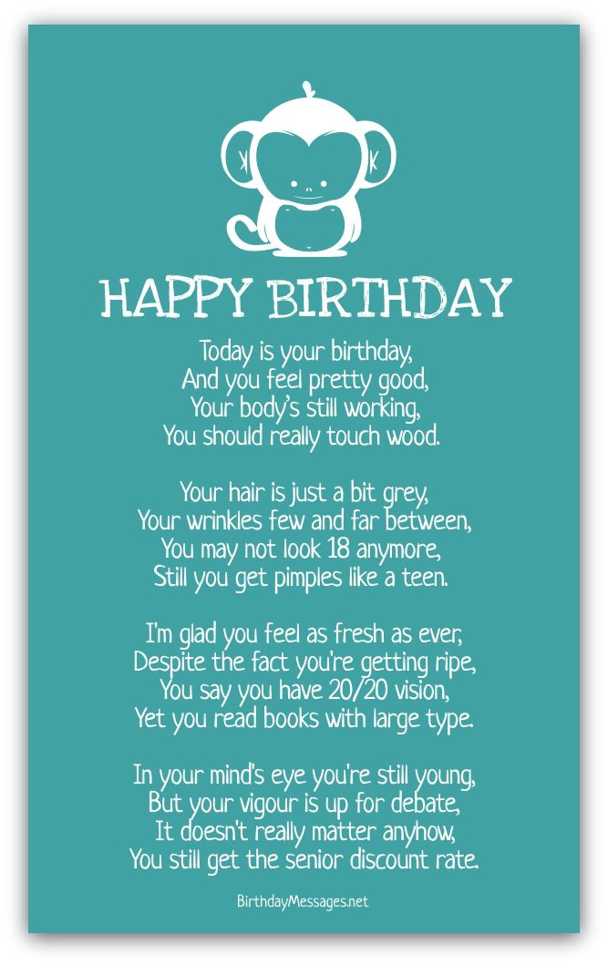 Best ideas about Funny Happy Birthday Poem
. Save or Pin Funny Birthday Poems Funny Birthday Messages Now.