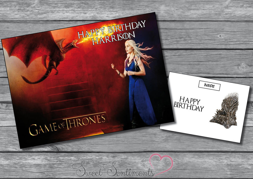 Best ideas about Game Of Thrones Birthday Card
. Save or Pin Personalised Game Thrones Birthday Card A5 Your Now.