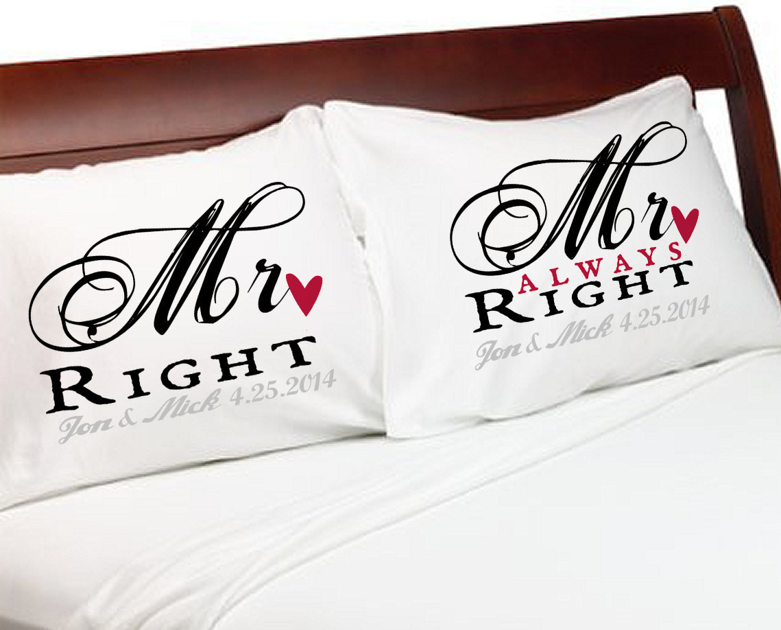 Best ideas about Gay Wedding Gift Ideas
. Save or Pin MR Right MR Always Right Gay Couple Pillowcases Personalized Now.
