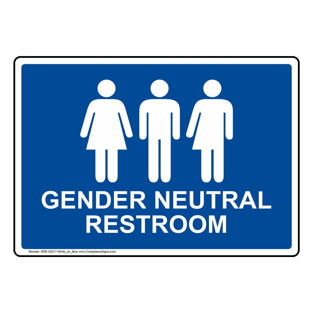 Best ideas about Gender Neutral Bathroom Signs
. Save or Pin Gender Neutral Restroom Sign RRE WHTonBLU Restrooms Now.