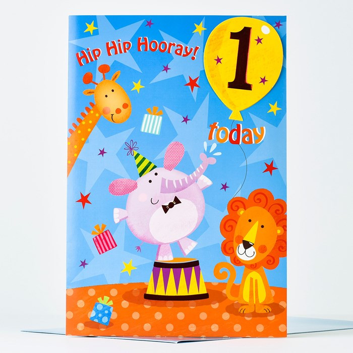 Best ideas about Giant Birthday Card
. Save or Pin Giant 1st Birthday Card Hip Hip Hooray Animals Now.