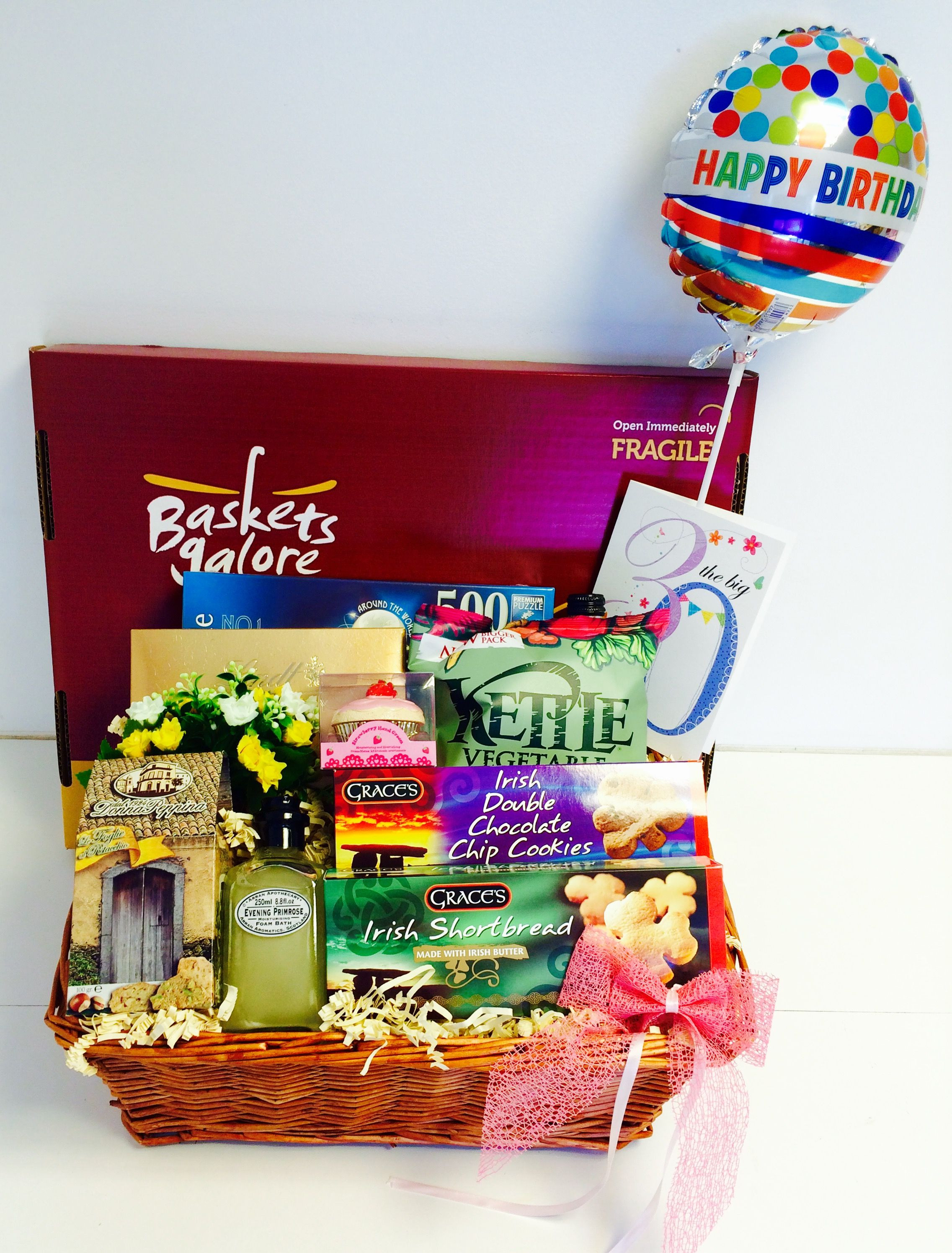 Best ideas about Gift Basket Ideas For Her
. Save or Pin 30th Birthday Gift Basket For Her with a birthday balloon Now.