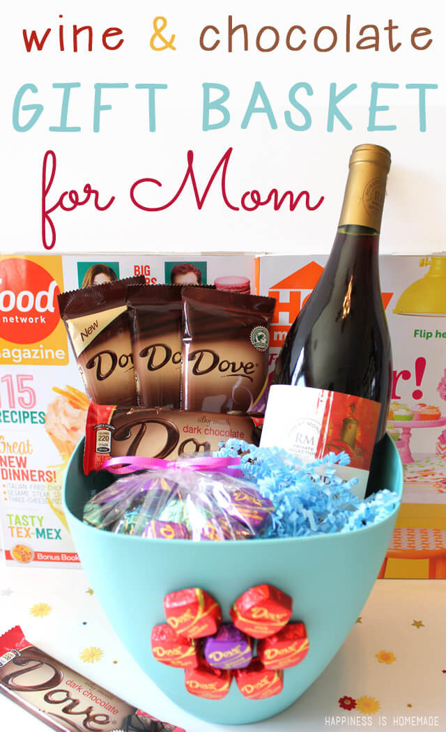Best ideas about Gift Baskets Ideas For Mom
. Save or Pin Mother s Day Wine & Dark Chocolate Gift Basket Happiness Now.