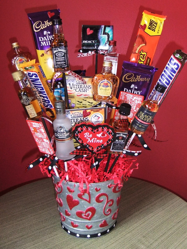 Best ideas about Gift Card Ideas For Men
. Save or Pin Valentine s Day man bouquet liquor chocolate t Now.