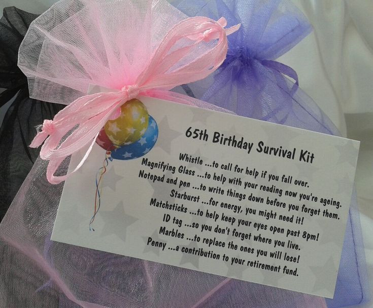 Best ideas about Gift Ideas For 65 Year Old Woman
. Save or Pin Little BAG of BITS 65th survival kit female by Now.