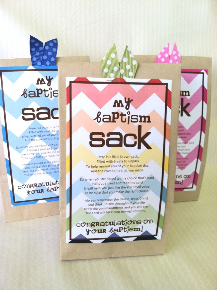 Best ideas about Gift Ideas For Church Members
. Save or Pin These baptism sacks are filled with treats and reminders Now.