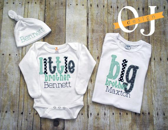 Best ideas about Gift Ideas For Little Brother
. Save or Pin Big Brother Little Brother Personalized Baby Boy Newborn Gift Now.