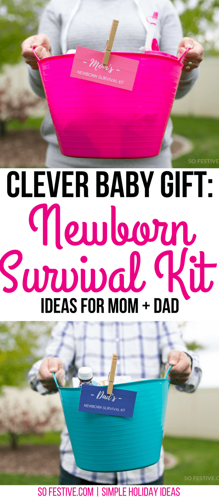 Best ideas about Gift Ideas For New Baby
. Save or Pin Newborn Survival Kit Baby Shower Gift Idea So Festive Now.