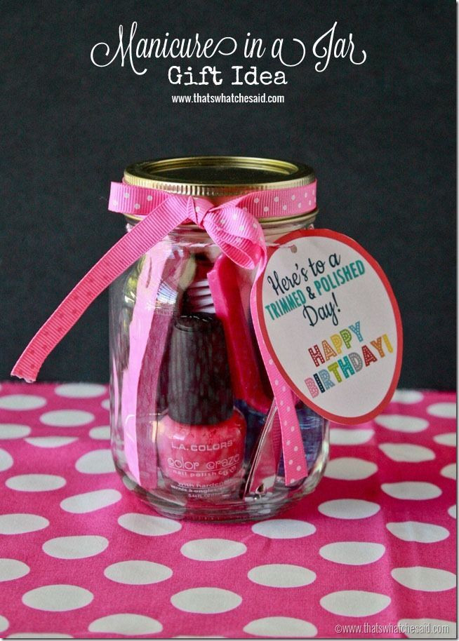 Best ideas about Gift Ideas For Older Sister
. Save or Pin Manicure in a Jar Gift Idea Printable Now.