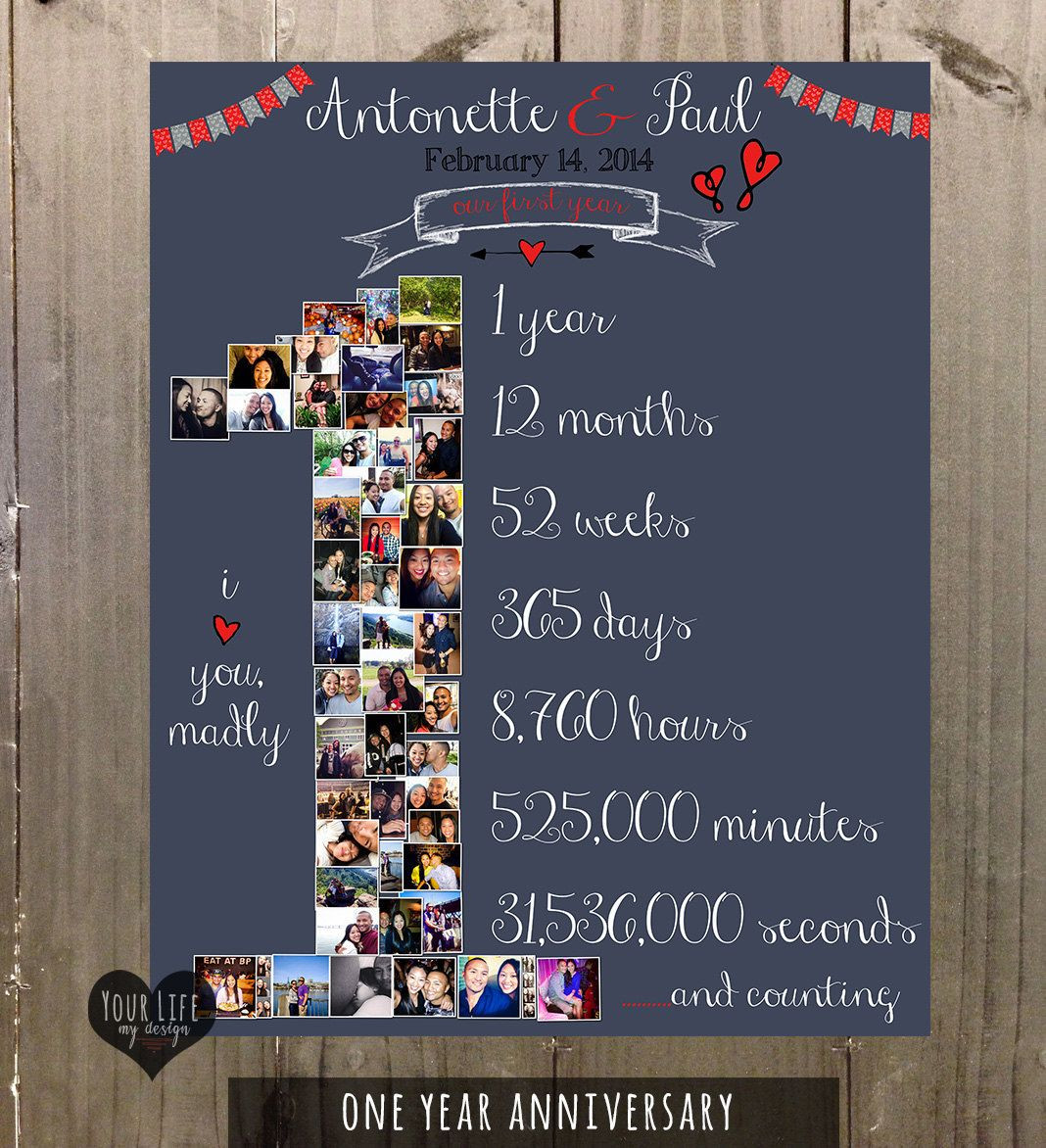 Best ideas about Gift Ideas For One Year Anniversary
. Save or Pin First Anniversary Gift VALENTINES DAY Collage Now.