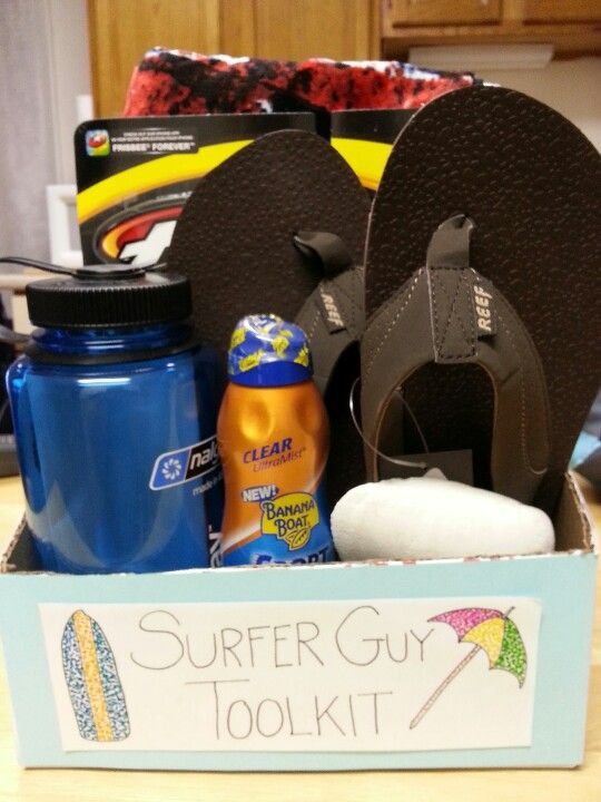 Best ideas about Gift Ideas For Surfers
. Save or Pin "Surfer Guy Toolkit" t basket Beach guy Now.