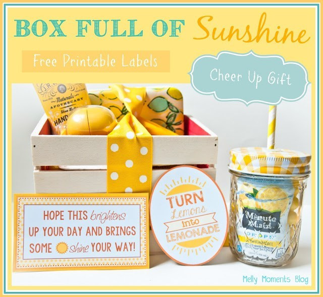 Best ideas about Gift Ideas To Cheer Up A Friend
. Save or Pin A Cheer Up “Sunshine” Basket Now.
