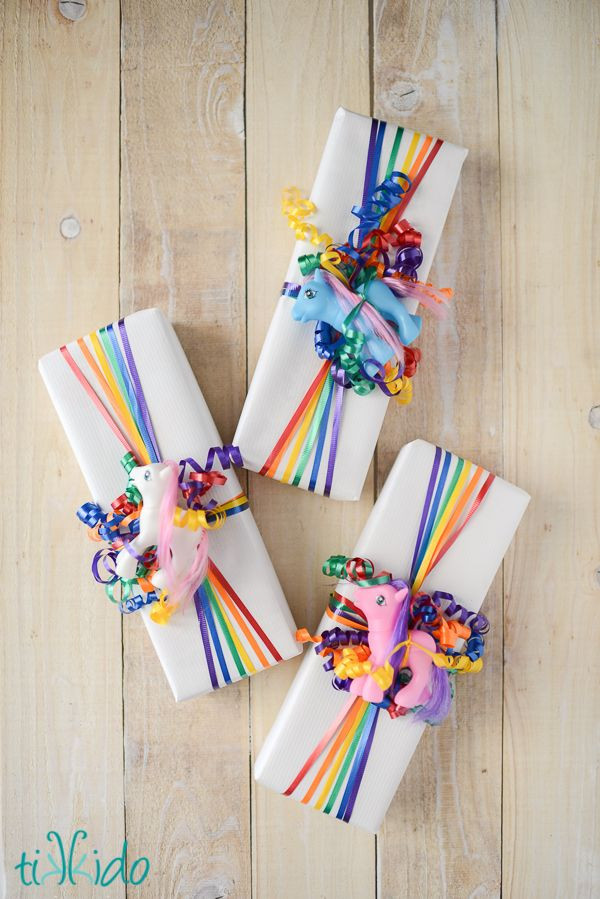Best ideas about Gift Wrapping Ideas Ribbon
. Save or Pin DIY Rainbow Party Decorating Ideas for Kids Hative Now.