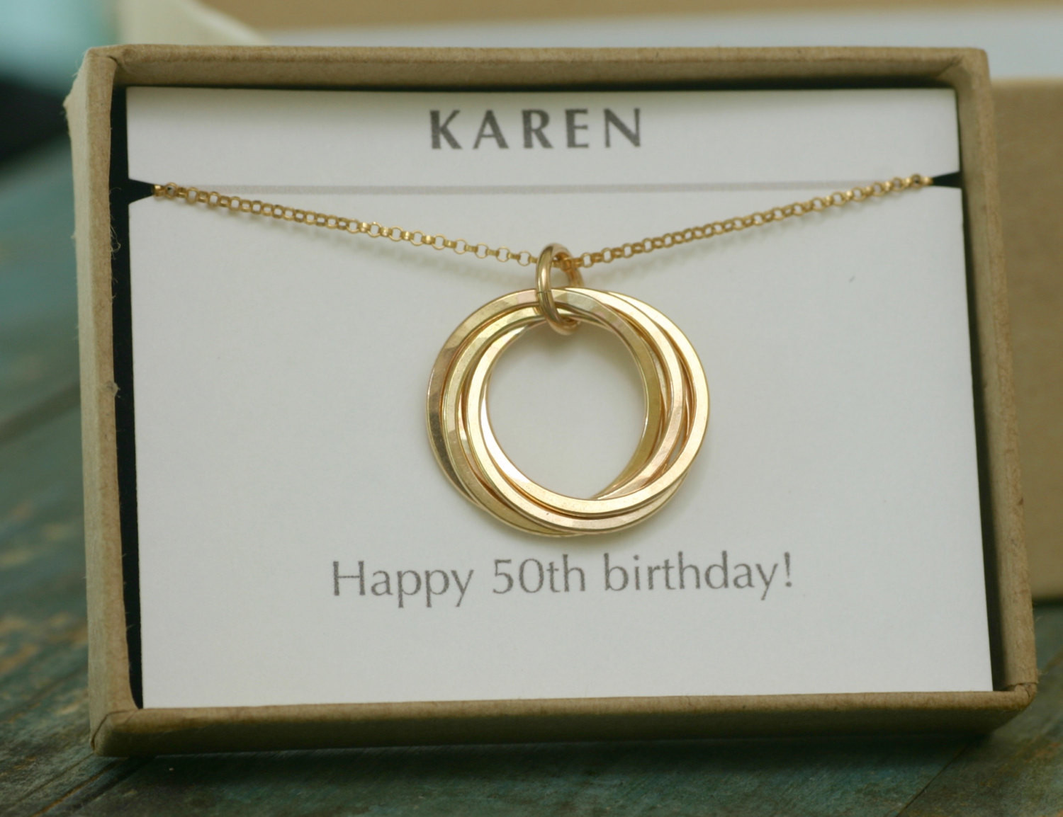 Best ideas about Gifts For 50th Birthday Female
. Save or Pin 50th birthday t gold mothers necklace 5 interlocking Now.