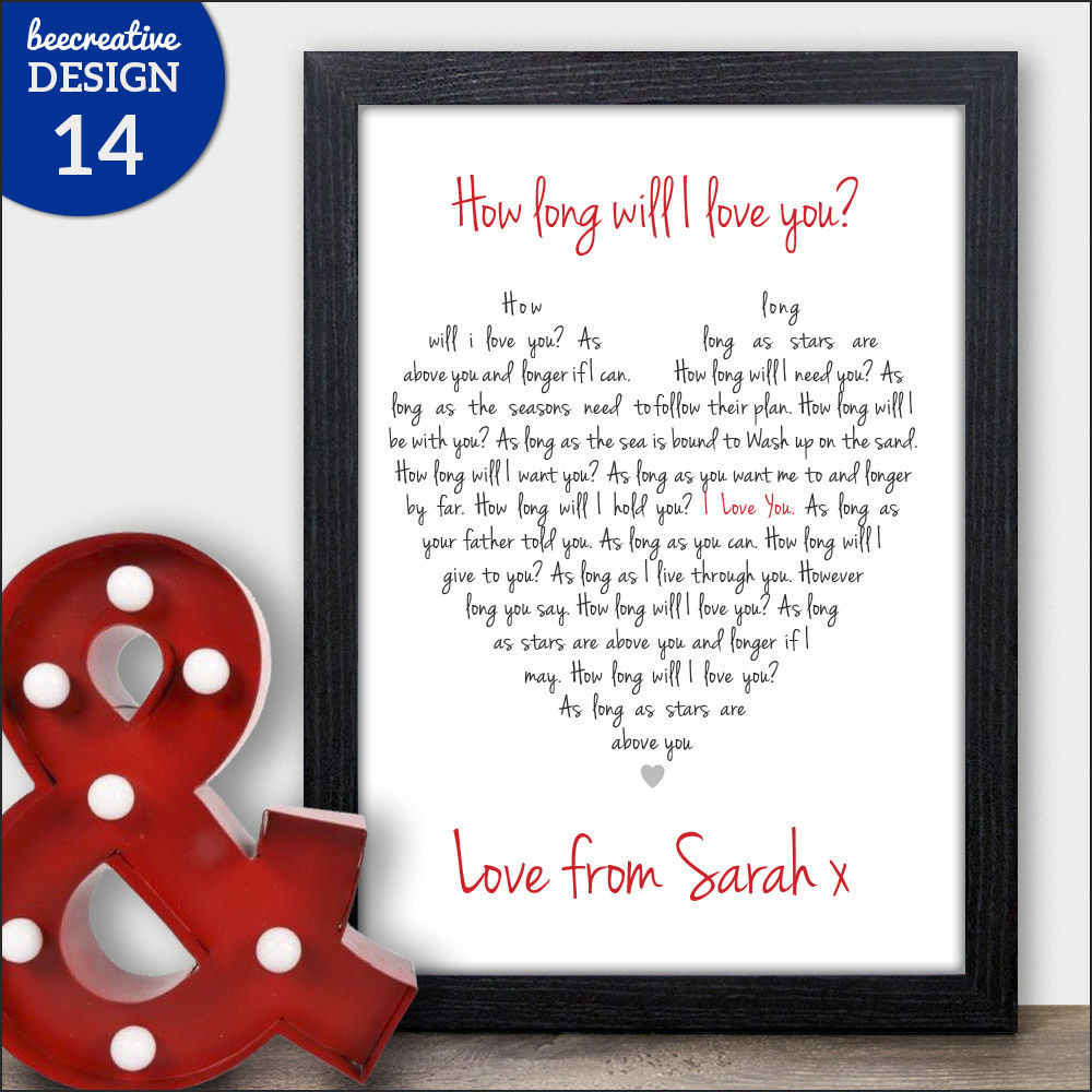 Best ideas about Gifts For Husband Birthday
. Save or Pin How Long Will I Love You Romantic Personalised Birthday Now.