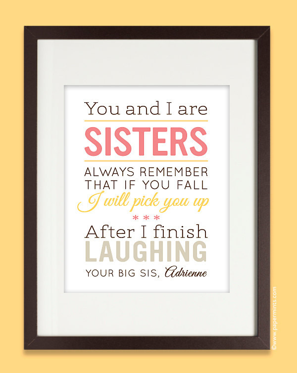 Best ideas about Gifts For Sisters Birthday
. Save or Pin Sisters t print Personalized Birthday Gift for Sister Now.