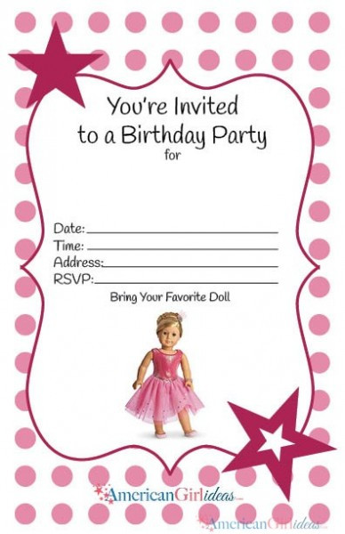 Best ideas about Girl Birthday Invitations
. Save or Pin American Girl Party Invitations • American Girl Ideas Now.