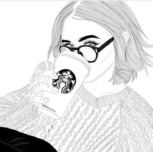 Best ideas about Girls Drinking Starbucks Coloring Sheets For Girls
. Save or Pin Image via We Heart It art blackandwhite draw drawing Now.