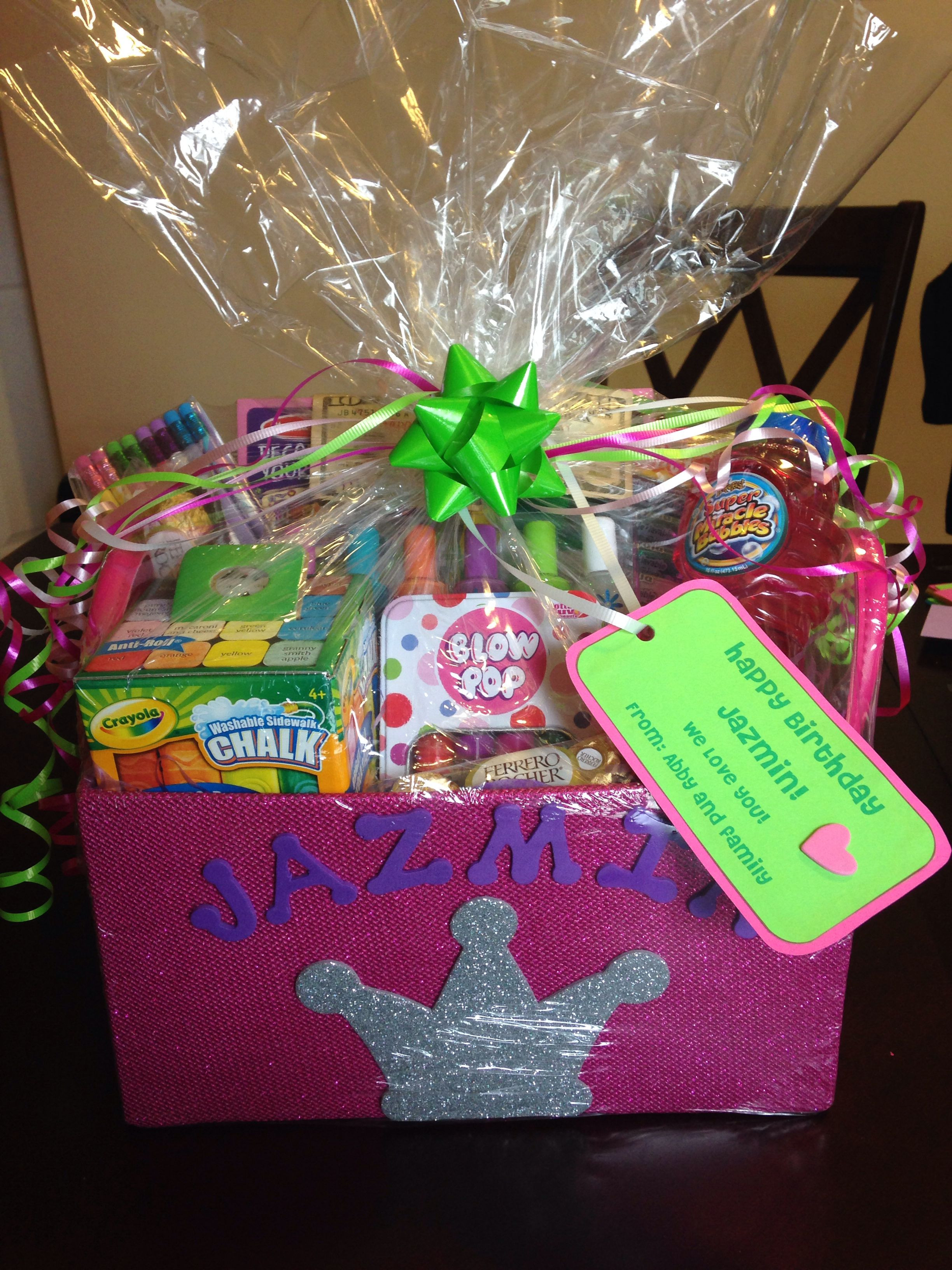 Best ideas about Girls Gift Basket Ideas
. Save or Pin Gift basket I made for 8 year old girl Gifts Now.
