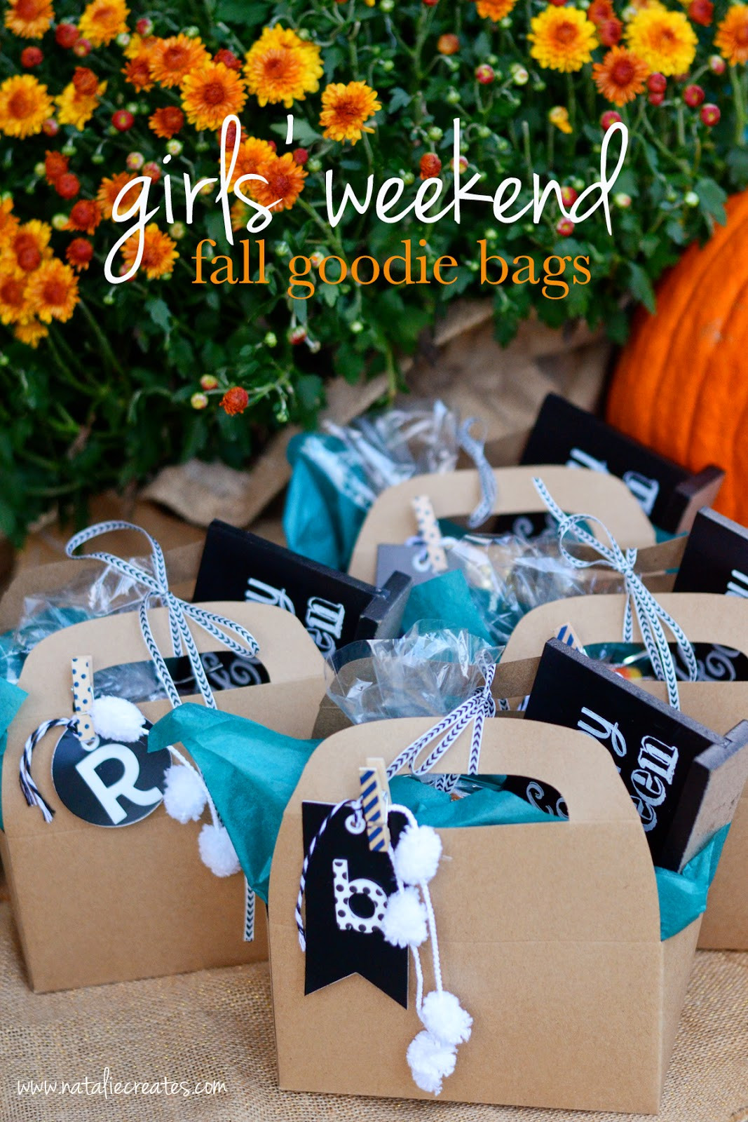 Best ideas about Girls Weekend Gift Bag Ideas
. Save or Pin natalie creates girls weekend fall goo bags fall Now.