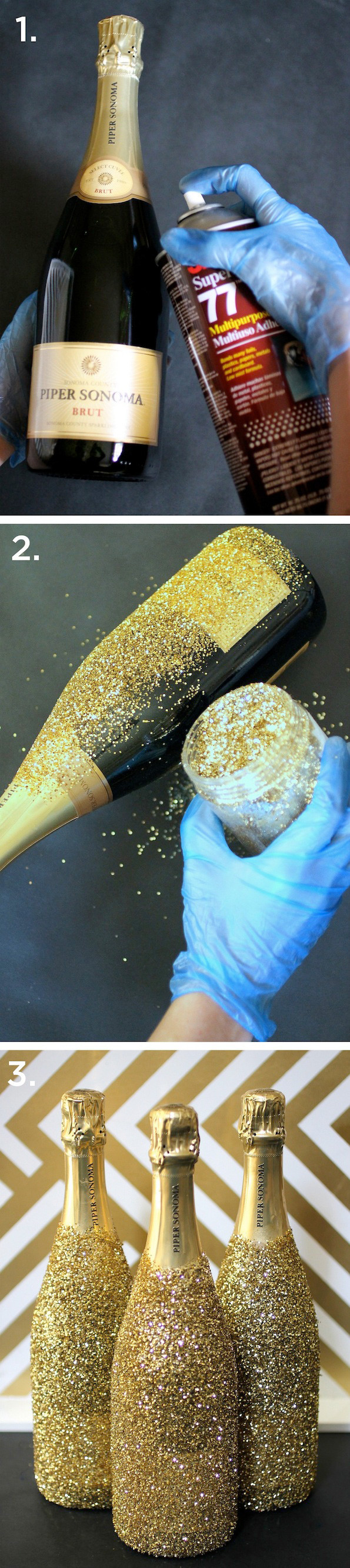 Best ideas about Glitter Wine Bottles DIY
. Save or Pin 10 Easy New Years Decorating Ideas SohoSonnet Creative Now.