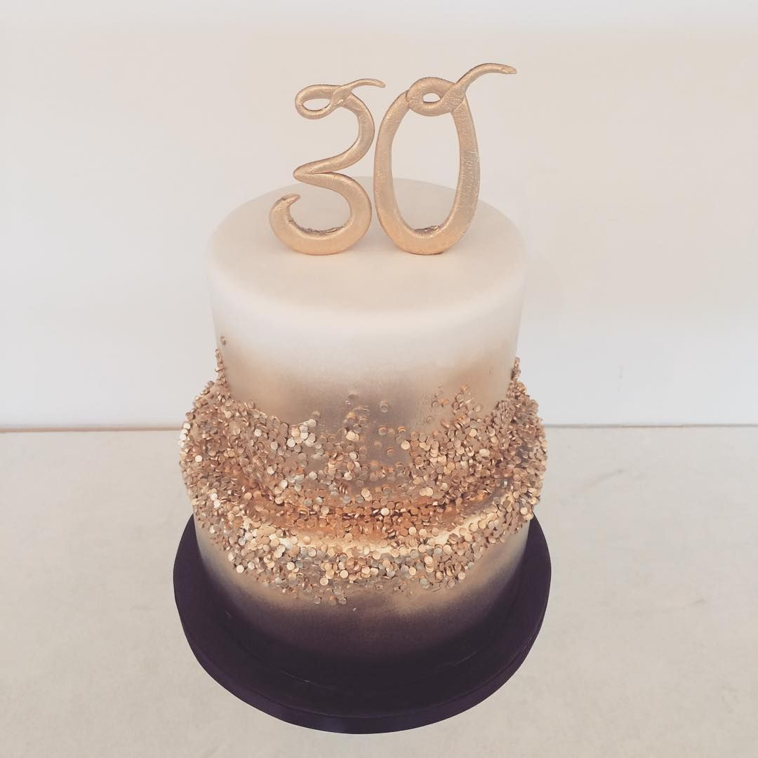 Best ideas about Gold Birthday Cake
. Save or Pin Black gold and white 30th birthday cake Happy birthday Now.