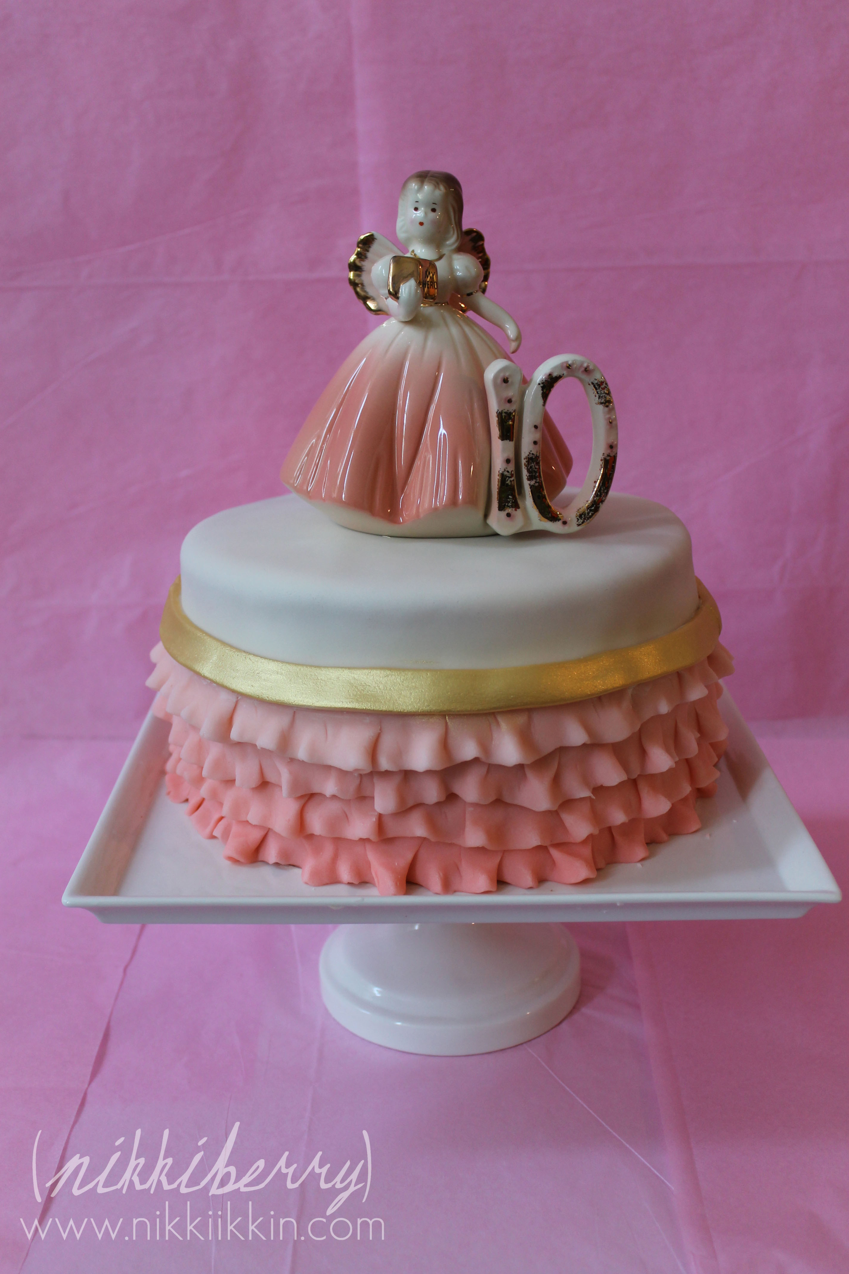 Best ideas about Gold Birthday Cake
. Save or Pin Pink & Gold Cake and Backdrop Now.