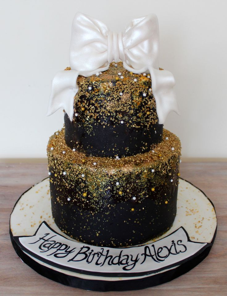 Best ideas about Gold Birthday Cake
. Save or Pin White black & gold birthday cake classe elegant with gold Now.
