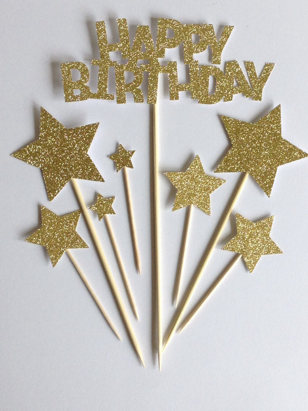 Best ideas about Gold Happy Birthday Cake Topper
. Save or Pin Gold Happy Birthday Cake Toppers Gold Glitter Birthday & Star Now.