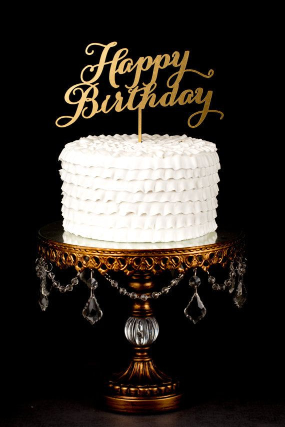 Best ideas about Gold Happy Birthday Cake Topper
. Save or Pin Custom listing for songsong21 Happy Birthday Cake Topper Now.