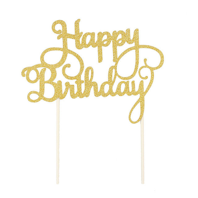 Best ideas about Gold Happy Birthday Cake Topper
. Save or Pin Happy Birthday Cake Topper Gold – Party Now.