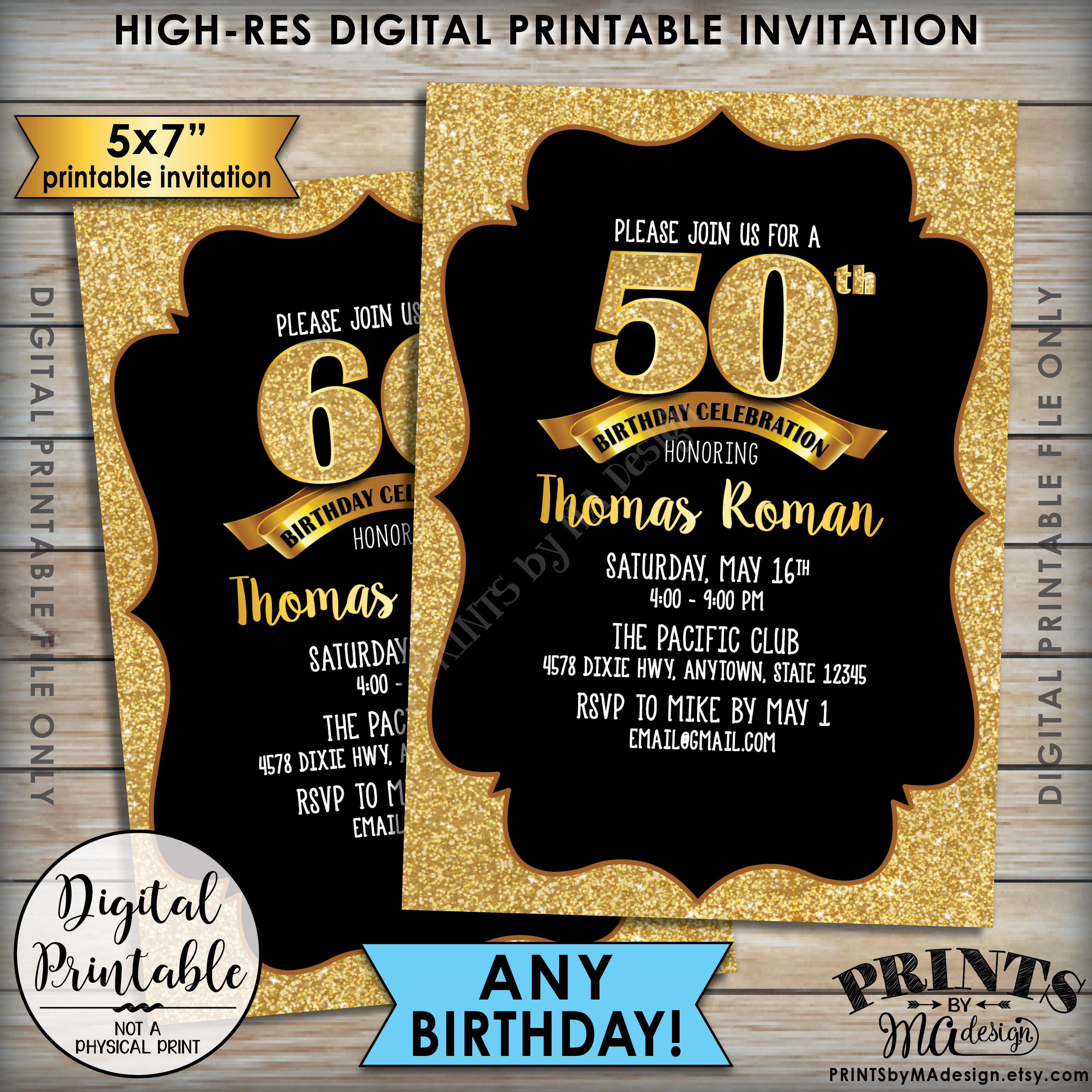 Best ideas about Golden Birthday Invitations
. Save or Pin Golden Birthday Party Invitation Black & Gold Invite 30th Now.