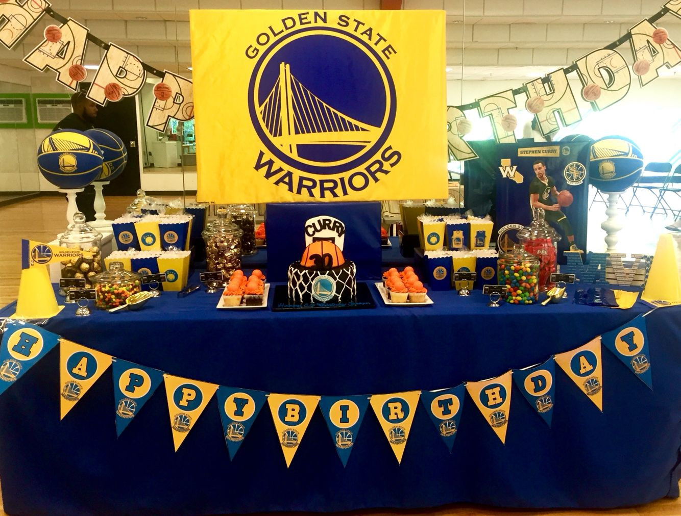 Best ideas about Golden State Warriors Birthday Decorations
. Save or Pin Golden State Warriors theme candy table by Glam Candy Now.