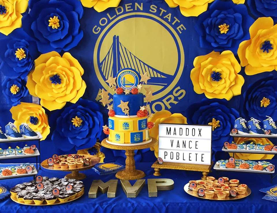 Best ideas about Golden State Warriors Birthday Decorations
. Save or Pin Golden State Warriors Baby Shower "MVP Baby Shower Now.