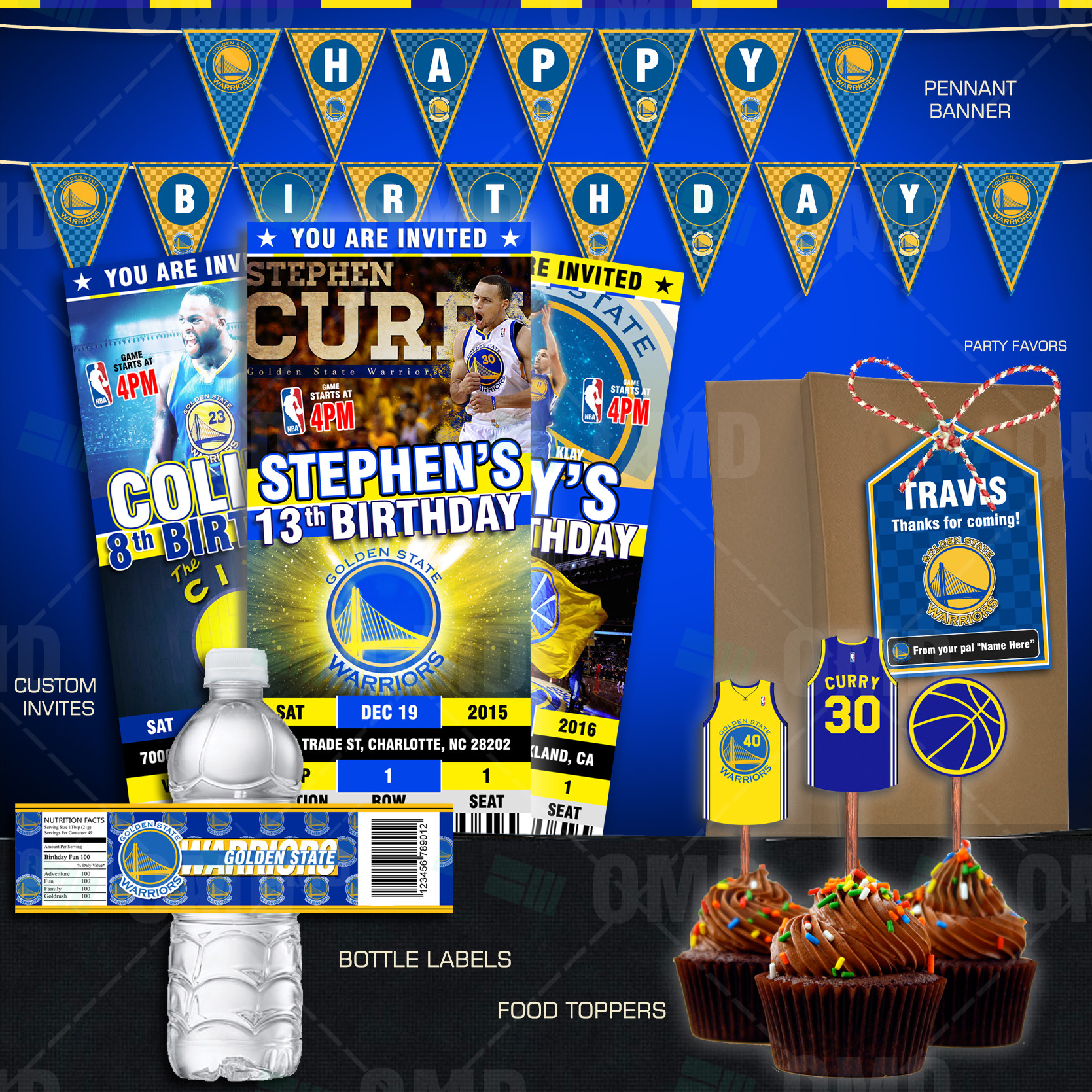 Best ideas about Golden State Warriors Birthday Decorations
. Save or Pin Golden State Warriors Ultimate Party Package – Sports Invites Now.