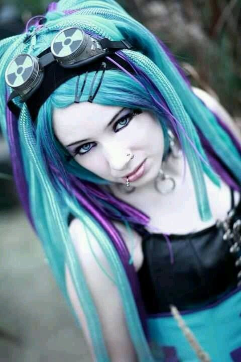 Best ideas about Goth Hairstyles For Girls
. Save or Pin bright turquoise blue with purple accents Now.