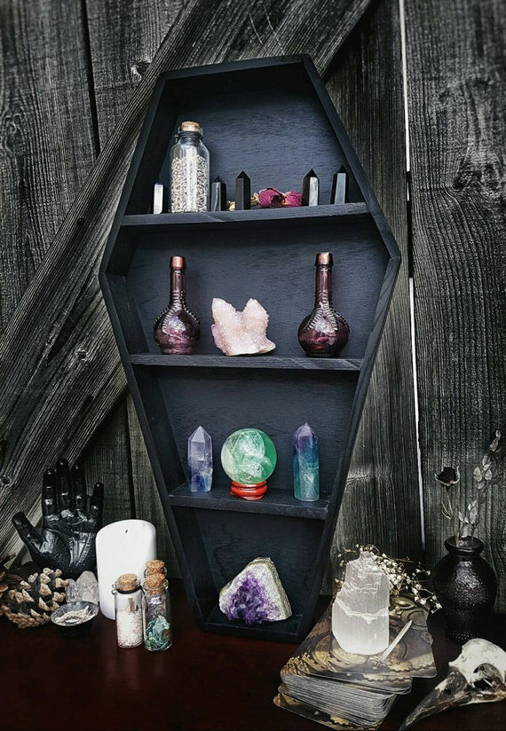 Best ideas about Gothic Room Decor DIY
. Save or Pin Crystal shelf coffin shelf coffin display crystal display Now.