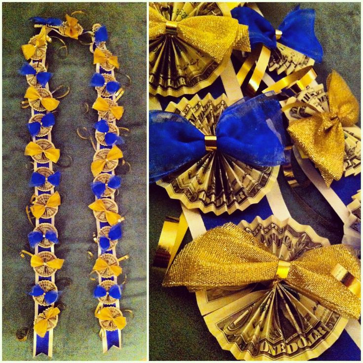 Best ideas about Graduation Leis DIY
. Save or Pin DIY Graduation Money Lei in Blue and Gold Now.