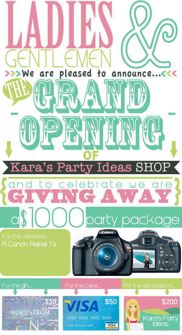 Best ideas about Grand Opening Gift Ideas
. Save or Pin Kara s Party Ideas $1 000 Giveaway Kara s Party Ideas Now.