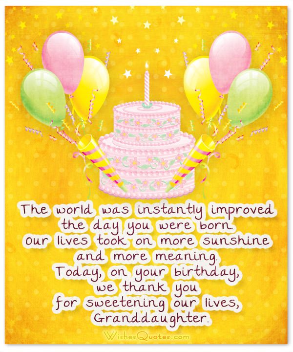 Best ideas about Granddaughter Birthday Wishes
. Save or Pin Sweet Birthday Wishes for Granddaughter – WishesQuotes Now.