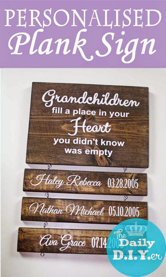Best ideas about Grandma Gift Ideas
. Save or Pin Wooden sign with personalized wooden planks Would make a Now.