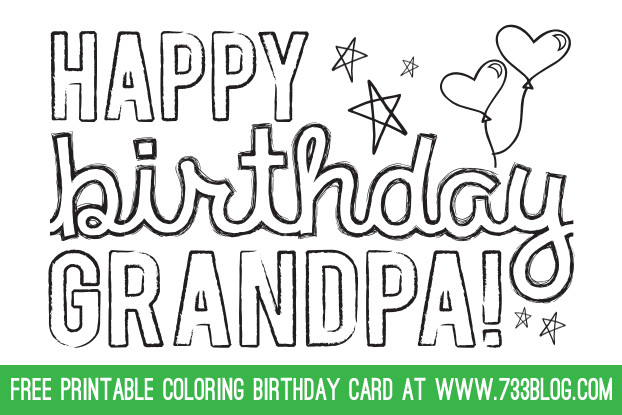 Best ideas about Grandpa Birthday Card
. Save or Pin DAD GRANDPA Printable Coloring Birthday Cards Now.