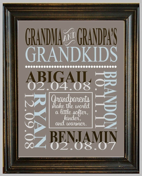 Best ideas about Grandparent Gift Ideas From Grandkids
. Save or Pin Personalized GRANDPARENT PRINT with Grandchildren s Now.