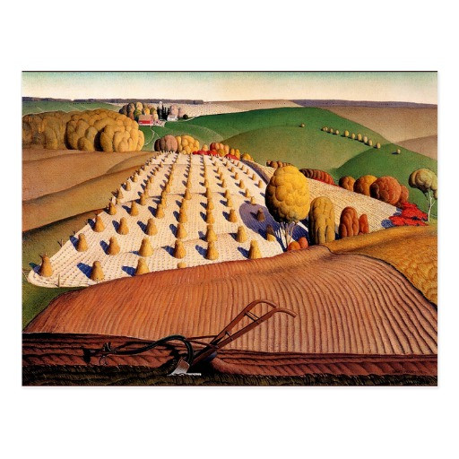 Best ideas about Grant Wood Landscape
. Save or Pin Regionalism landscape Fall Plowing Grant Wood Postcard Now.
