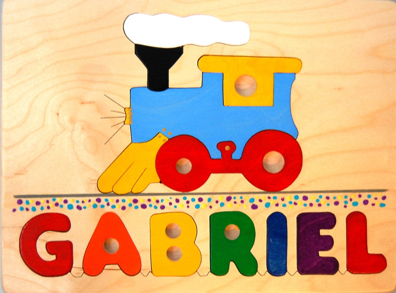 Best ideas about Great First Birthday Gifts
. Save or Pin Train with Name Wooden Puzzle a great first birthday t or Now.