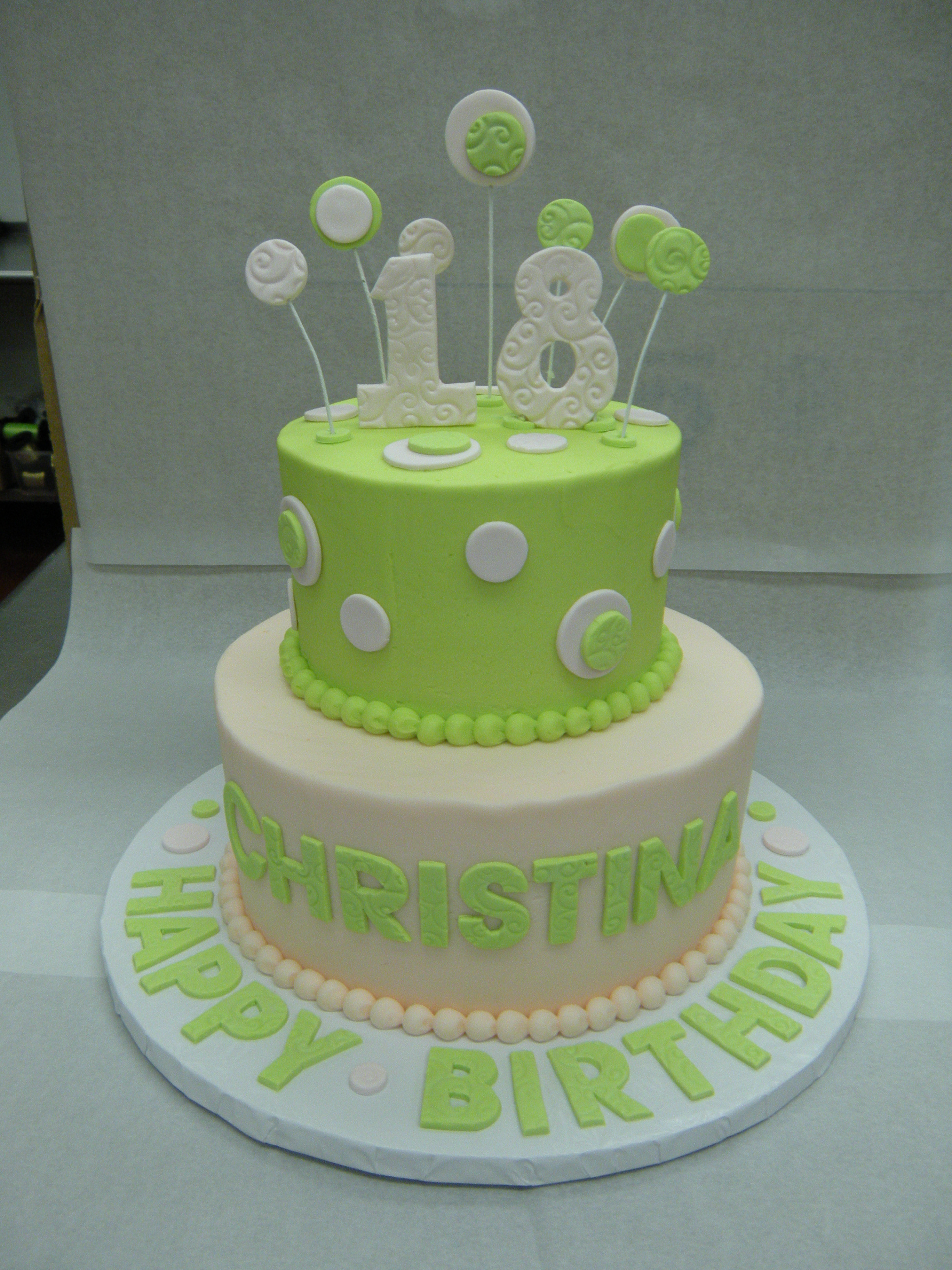 Best ideas about Green Birthday Cake
. Save or Pin Pink & Green Polka Dotted 18th Birthday Cake Now.