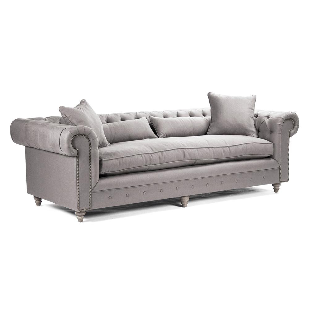 Best ideas about Grey Chesterfield Sofa
. Save or Pin Alaine English Rolled Arm Grey Linen Chesterfield Sofa Now.