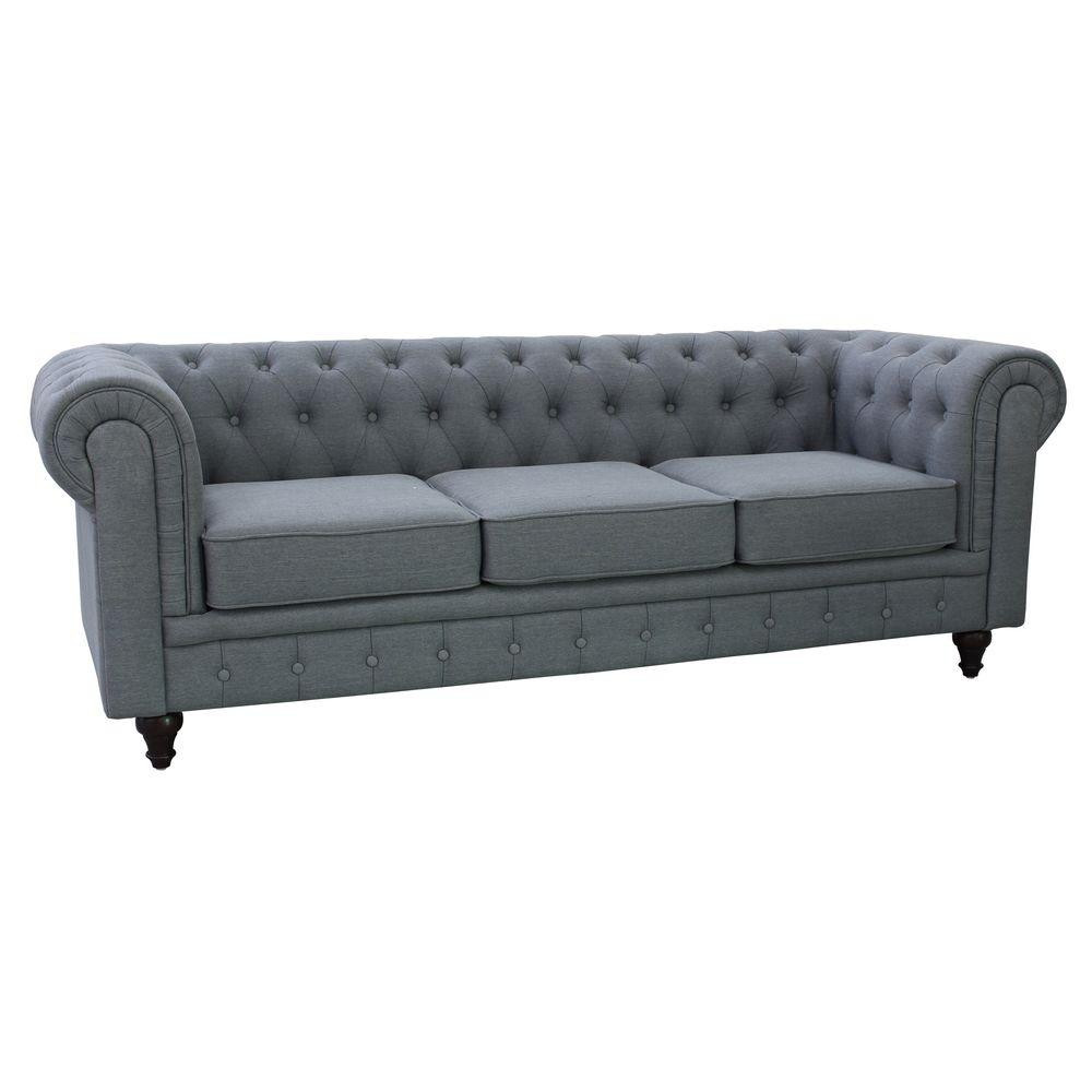 Best ideas about Grey Chesterfield Sofa
. Save or Pin Grace Chesterfield Linen Fabric Upholstered Button Tufted Now.